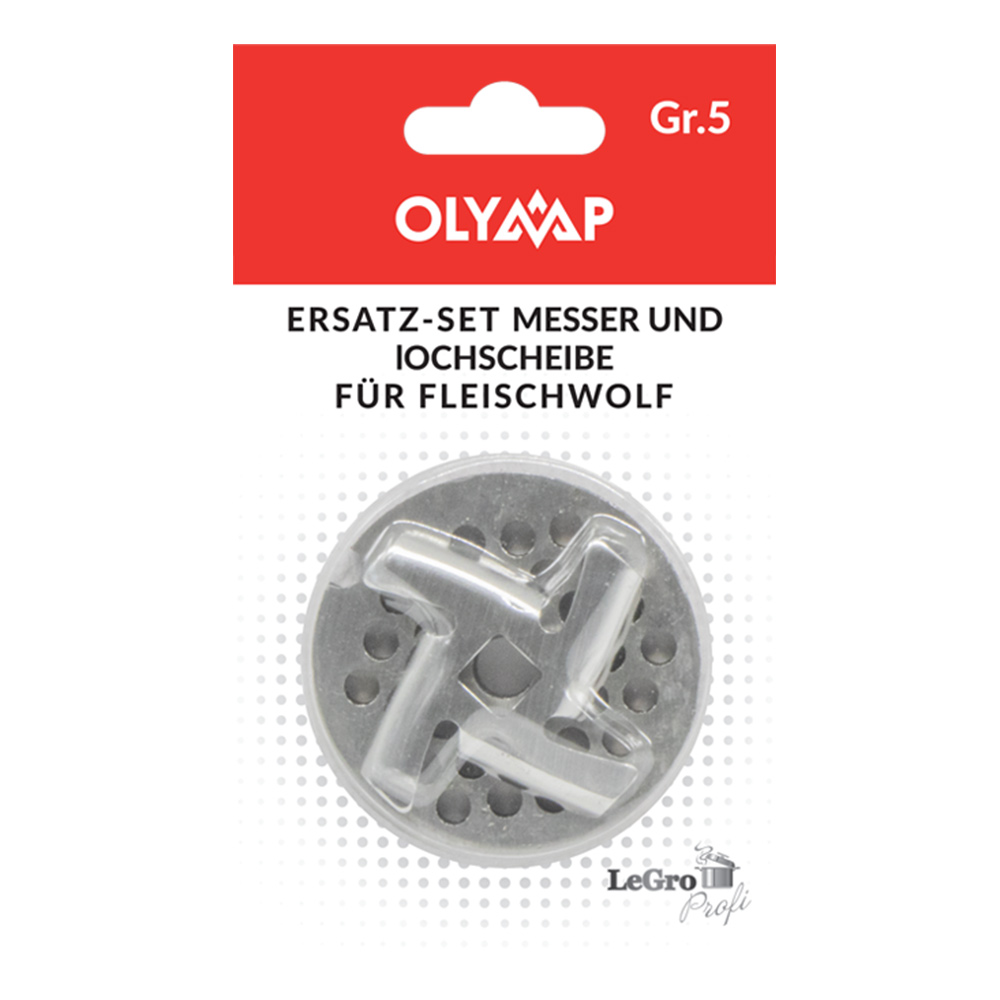 Ersatz-Set Messer und Lochscheibe für Fleischwolf Gr.5