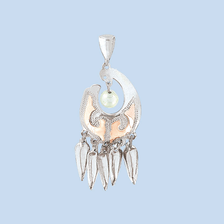 Anhänger, Silber 925, Perle, Länge ca. 5 cm, Silberschmuck Keldike