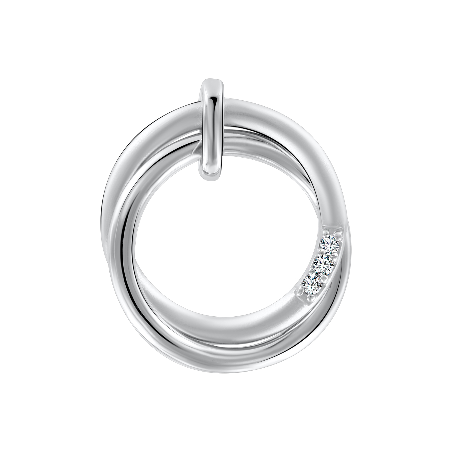 Anhänger aus 925 Silber mit Zirkonia, Durchmesser ca. 20 mm, Höhe ca. 25 mm