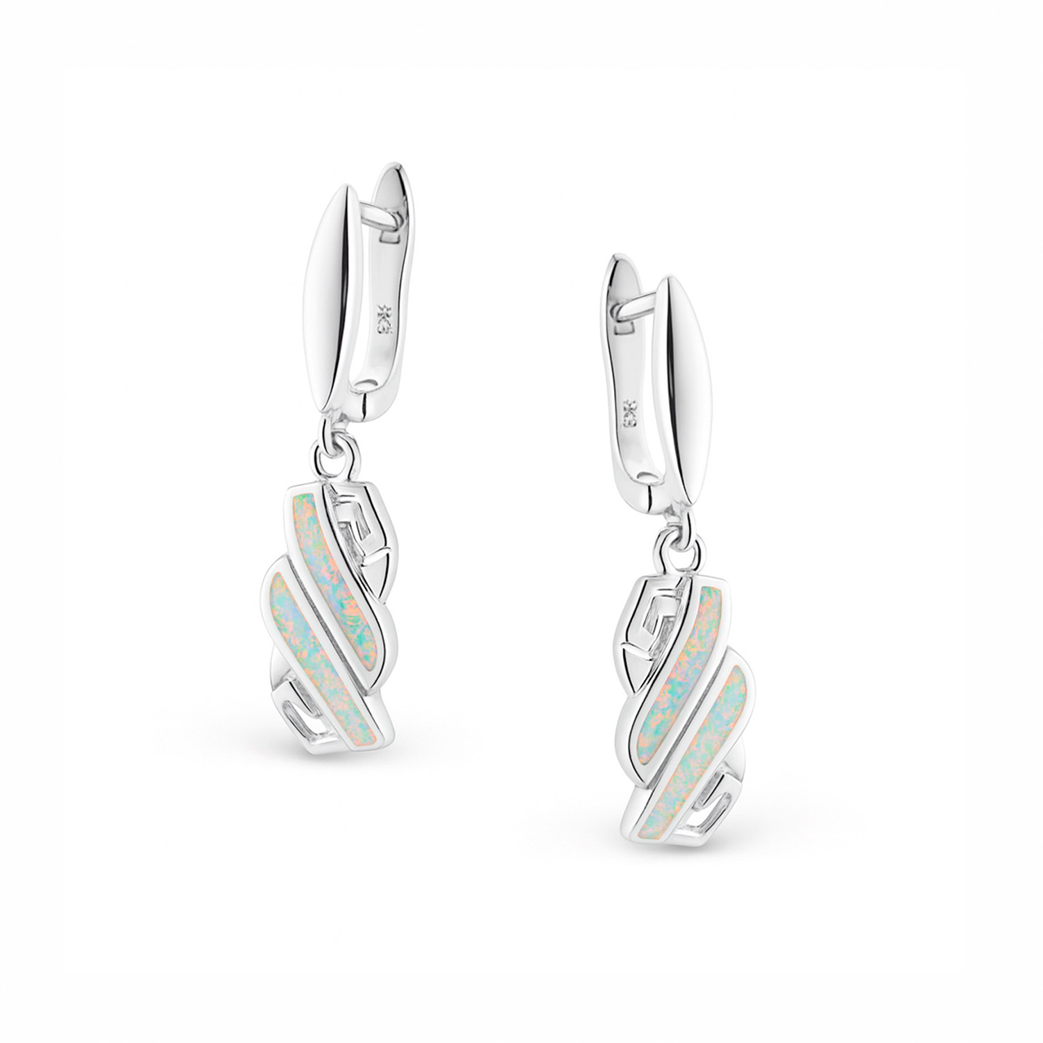 Ohrhänger aus 925 Silber mit weißem Opal