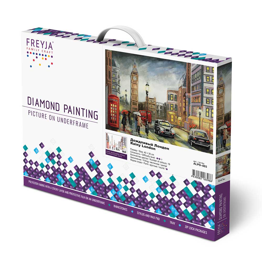 FREYA-Set: Diamond Painting "London" Diamantstickerei-Technik (40 x 30 cm)