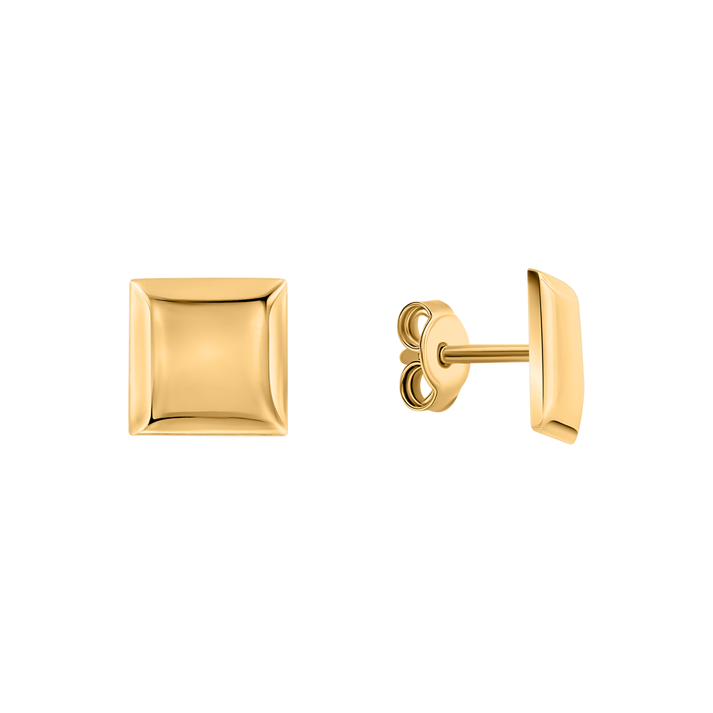 Attraktive quadratische Ohrstecker, Gelbgold 585, Größe ca. 7x7 mm