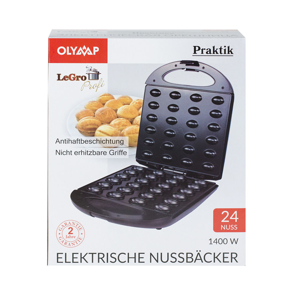Praktik elektrischer Backautomat Nussbäcker für 24 Nüsschen, 1400 W, 27x32x10cm