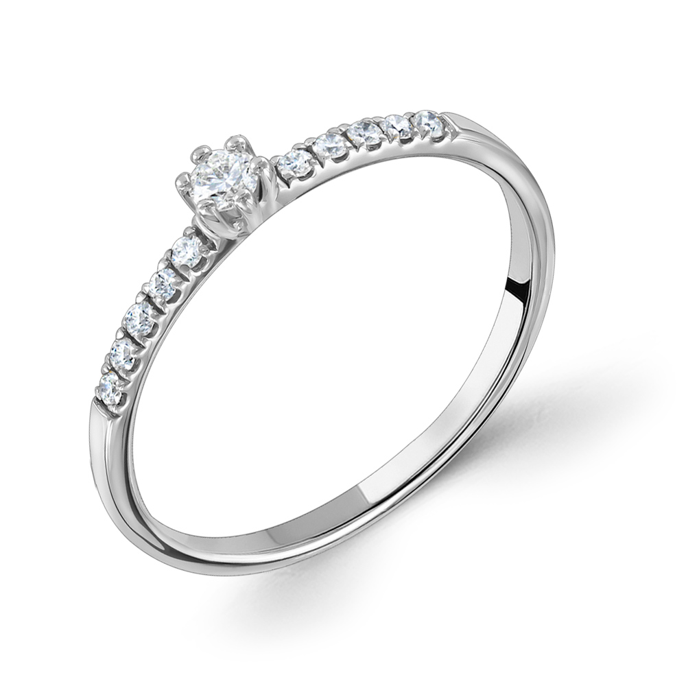 Damenring aus 585er Weißgold mit Brillanten - 11 Stück, 0.17 ct. GSI