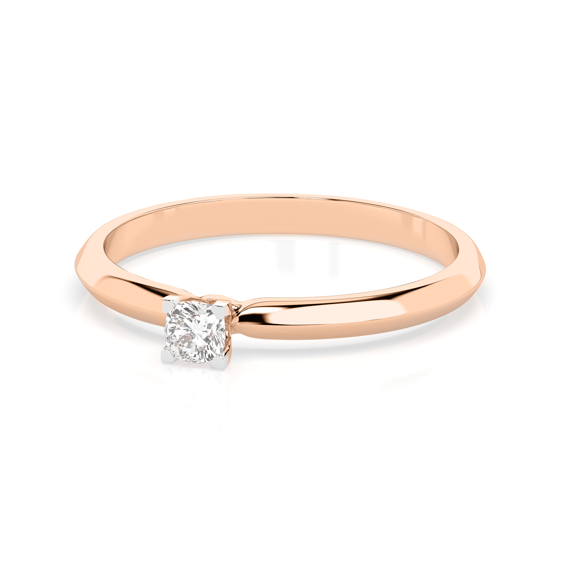 Damenring, Russisches Rotgold 585, mit Brillant ca. 0,10 ct. GSI