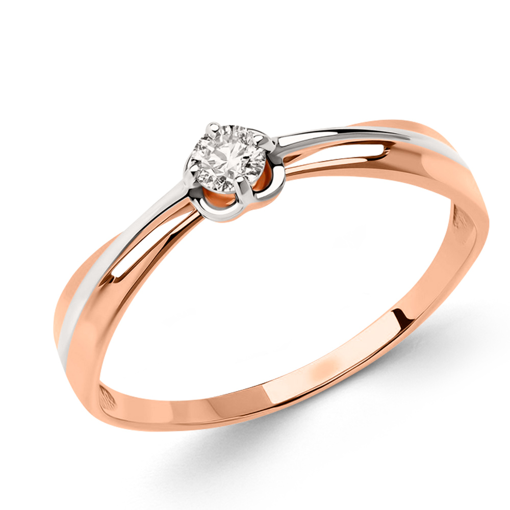Damenring, Rotgold 585, mit Zirkonia Swarovski