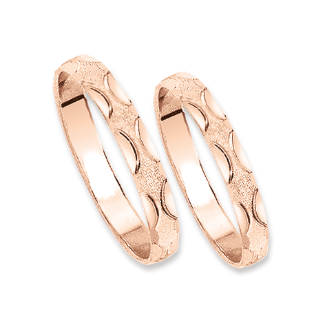 Trauring, Rotgold 585, Breite 3,0 mm. / Preis für je 1 Ring.