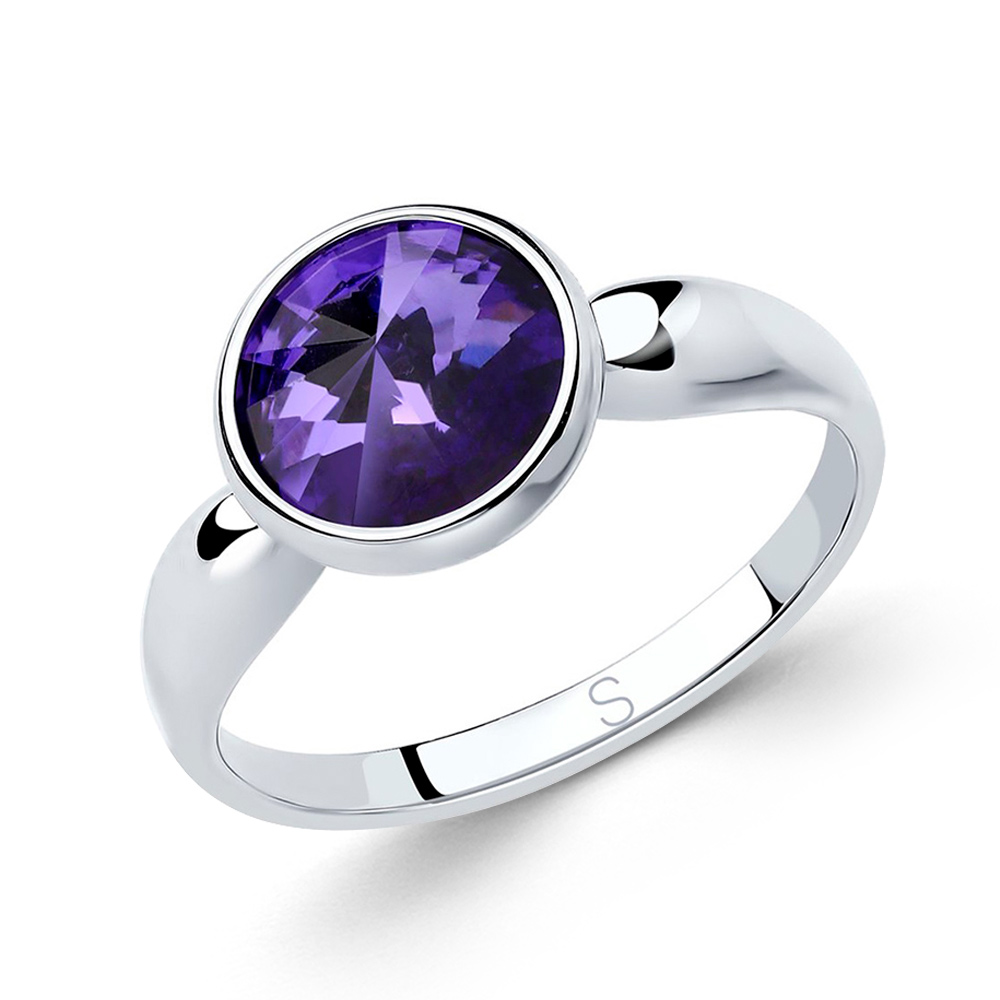 Sokolov Damenring aus 925 Silber mit einem Kristall