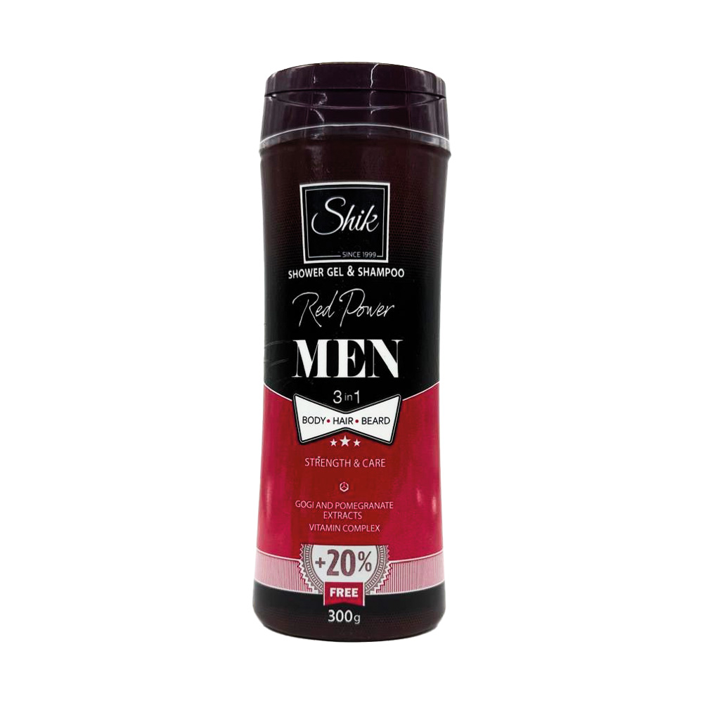 SHIK Men Herren Gel-Shampoo 3-in-1 Red Power, 250 ml