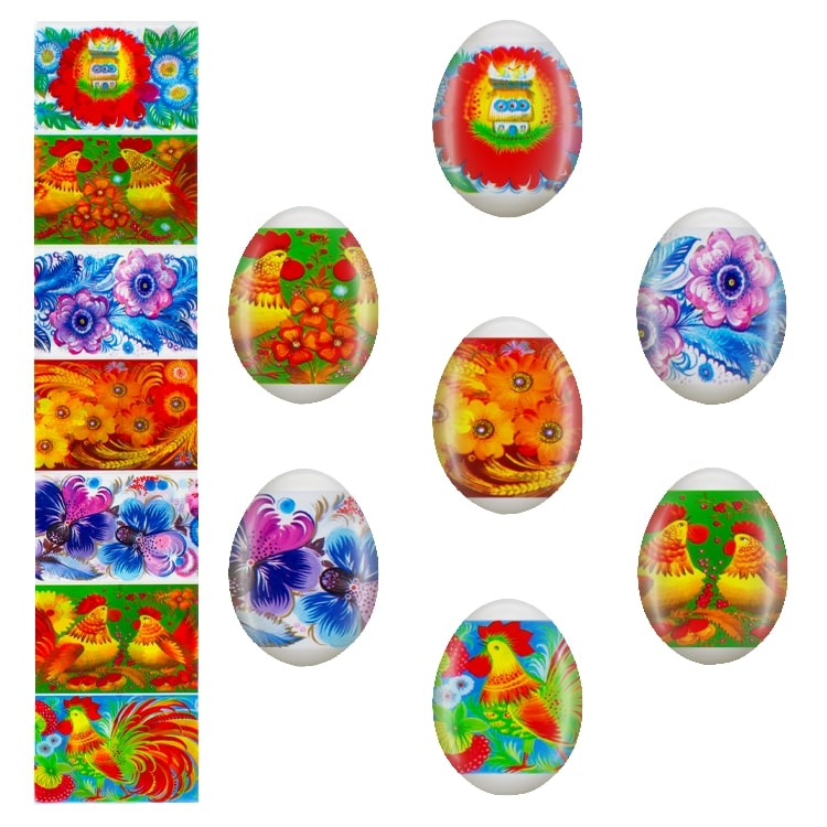 Ostereier Thermofolien-Set "Festliche", für 7 Eier