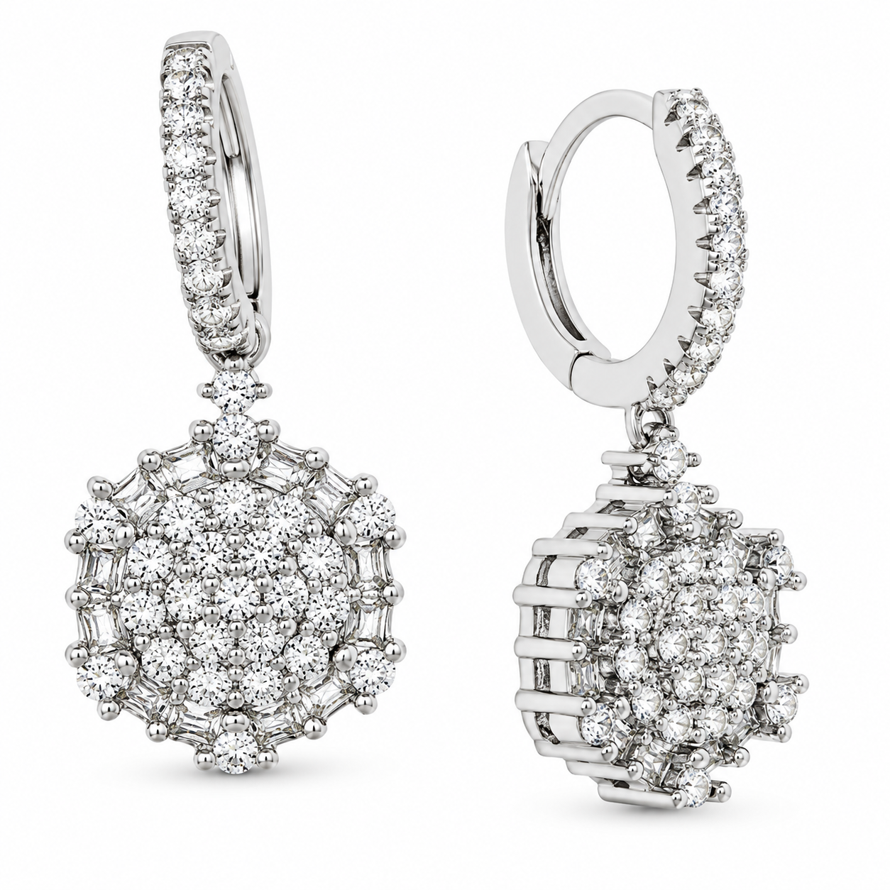 Schmuckset aus 925 Silber mit Zirkonia: Ohrhänger + Anhänger