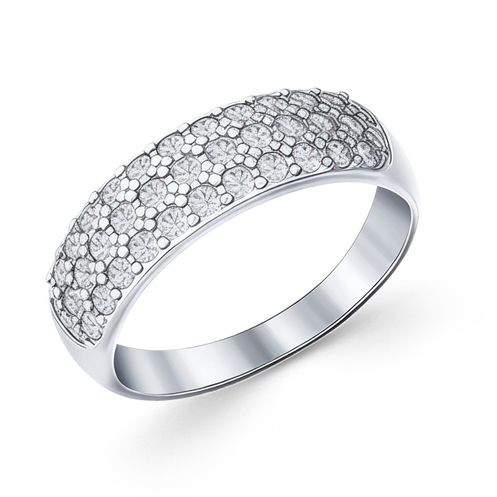 Attraktiver Damenring, Silber 925, mit 33 Zirkonia