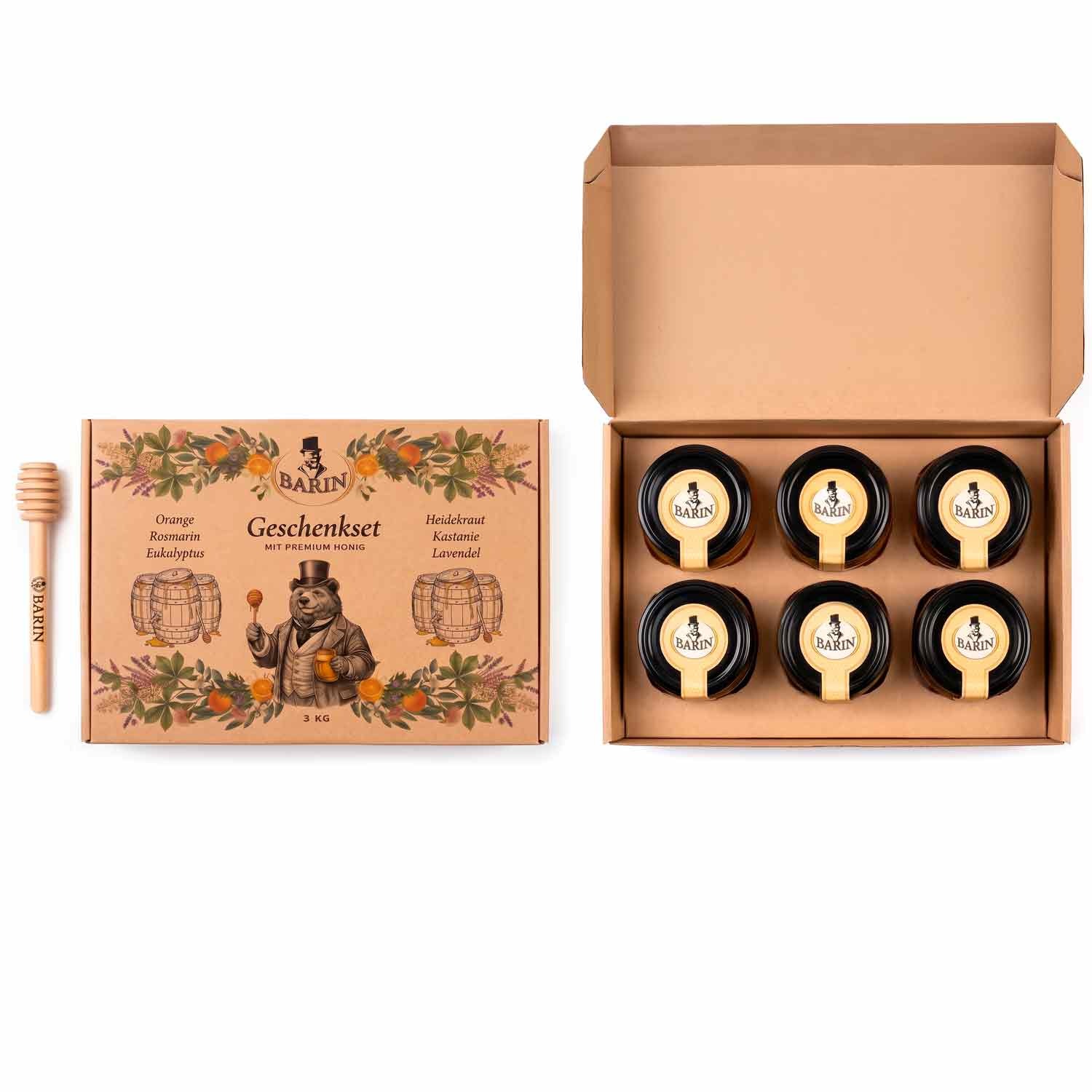 BARIN Große Honigkollektion – Geschenkset mit 6 Sorten Premium Honig (6 x 500 g)