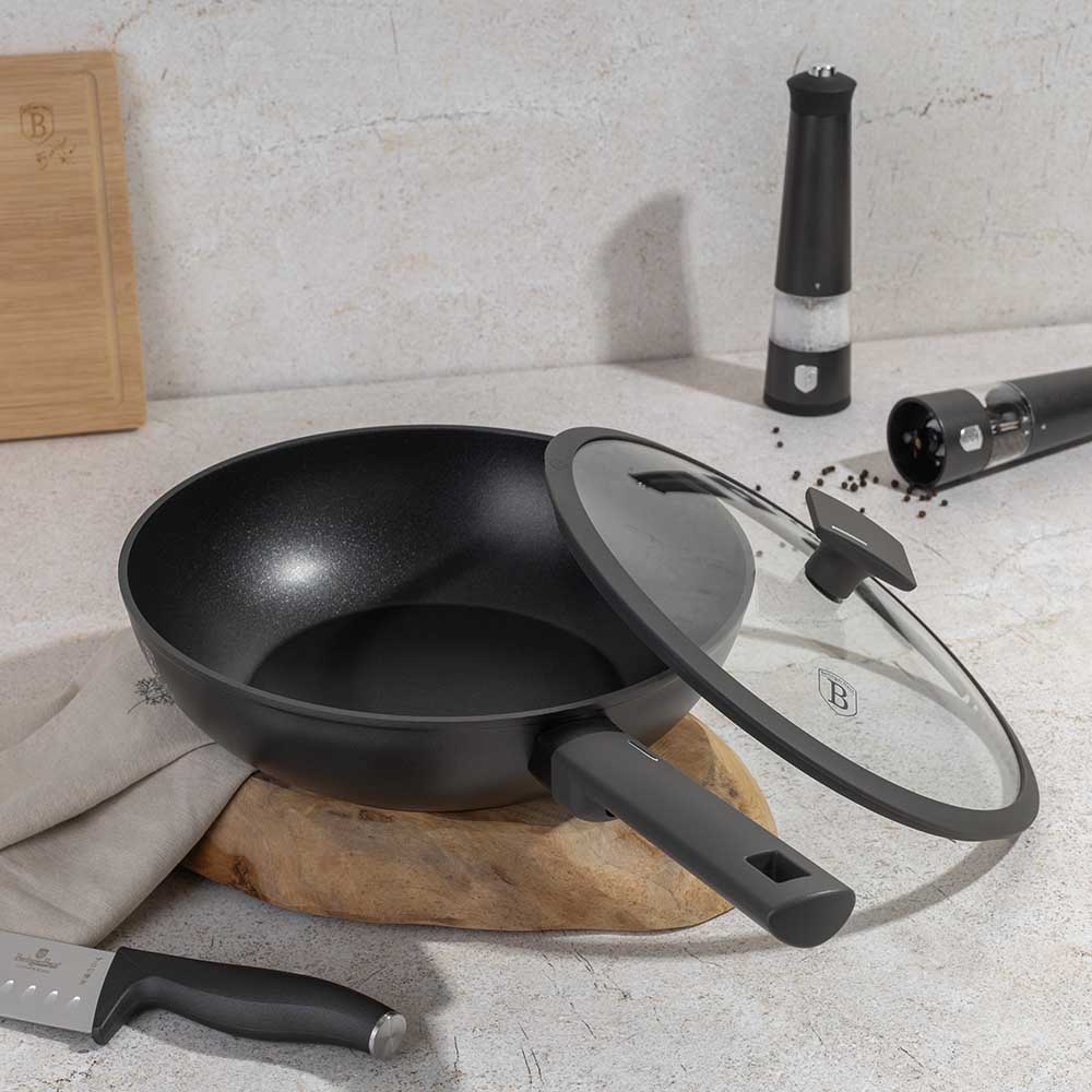 Berlinger Haus Antracit Collection Wok mit Deckel, Ø 28 cm