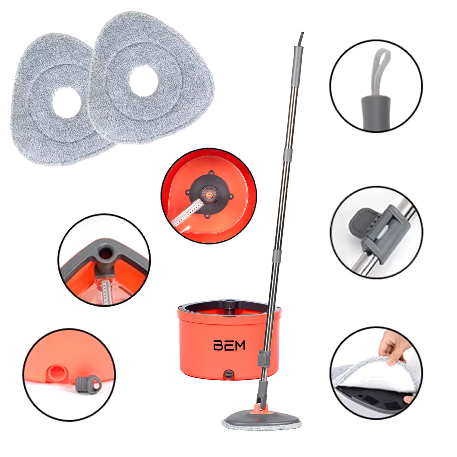 B-Ware ORBITA Wischeimer Set 2-in-1 Filtersystem mit Auswringfunktion inkl. 2 Wischmops