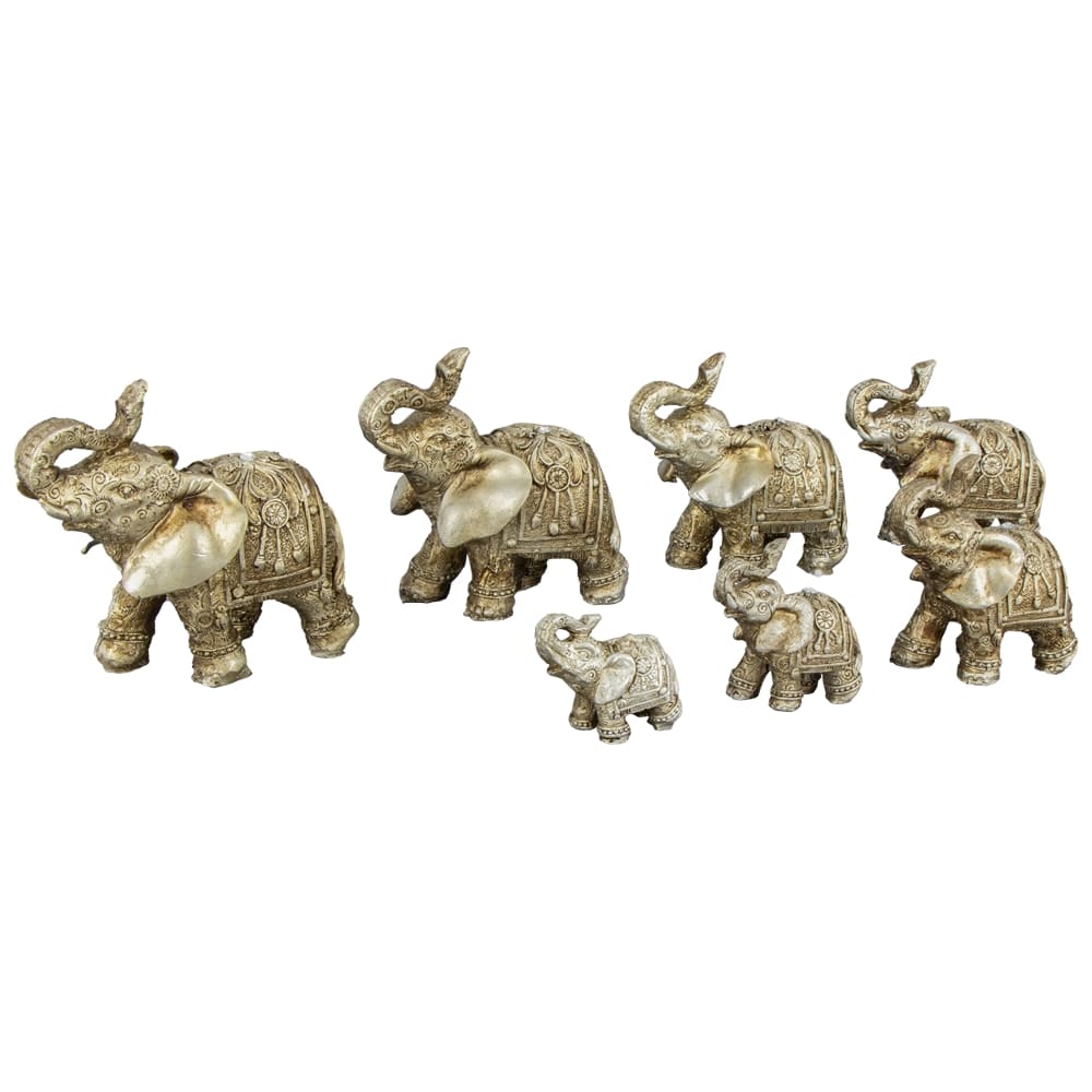 Elefanten Polystone Figuren, 7-tlg
