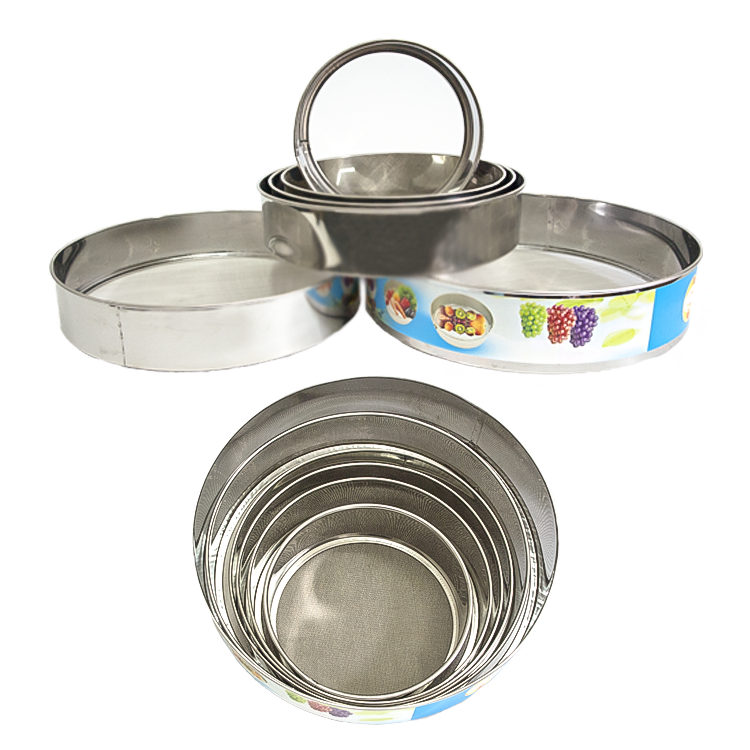 Olymp Mehlsieb-Set 6 St., Fassung aus Edelstahl, Ø15 - 27 cm, H-6 cm