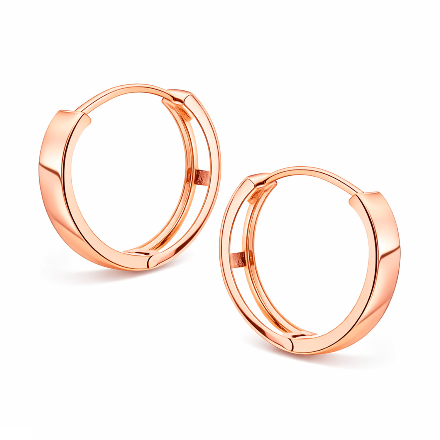 Schlichte glatte Creolen aus 585 Rotgold