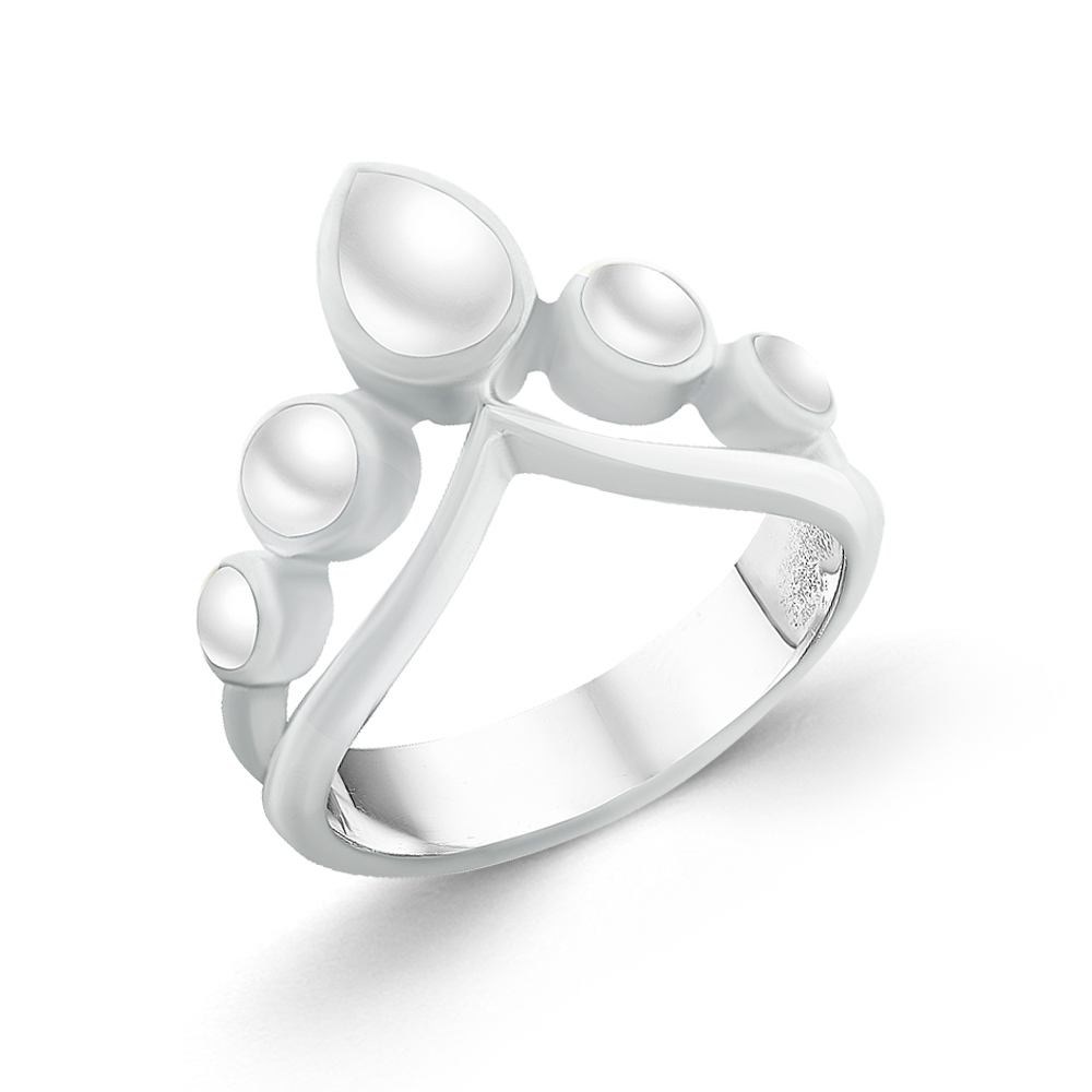 Damenring "Krone" mit Perlmutt aus 925 Silber