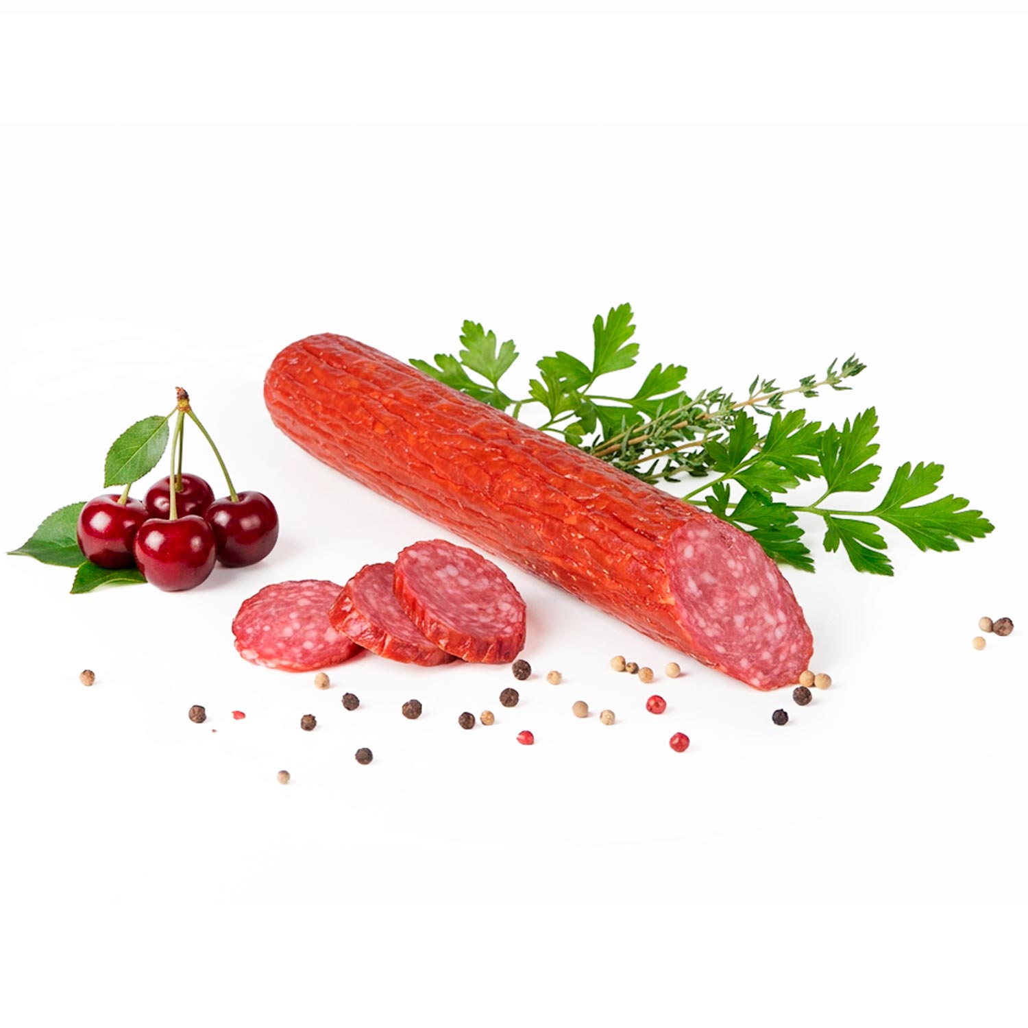 Lackmann Salami Wischnjowyk aus Schweinefleisch, heißgegart mit Kirschgeschmack, 275 g